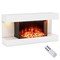 5000 BTU Modern Wall Fireplace with Floating Mantle and LED Flame Colors Remote Control